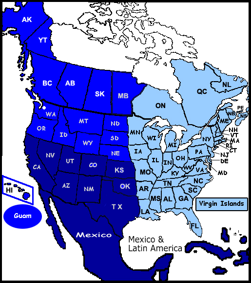 Map of Regional Managers' Territories