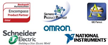 Rockwell, GE Famic.Schneider Omron Siemens Automation partner logos